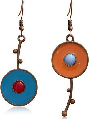 Bohemian Dainty Tribal Retro Asymmetrical Geometry Circle Lightweight Dangle Dro